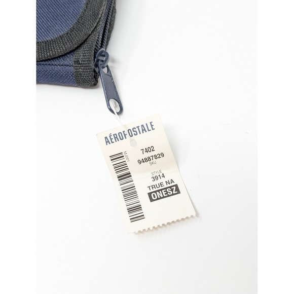 Vintage Aeropostale Monkey Embroidered Fold Wallet Navy Blue Deadstock Y2K - Picture 2 of 7